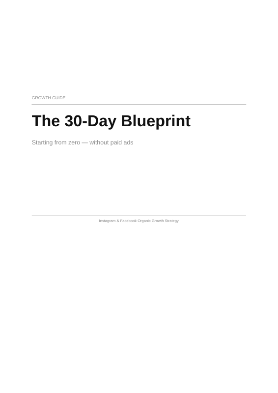First page of The 30-Day Blueprint